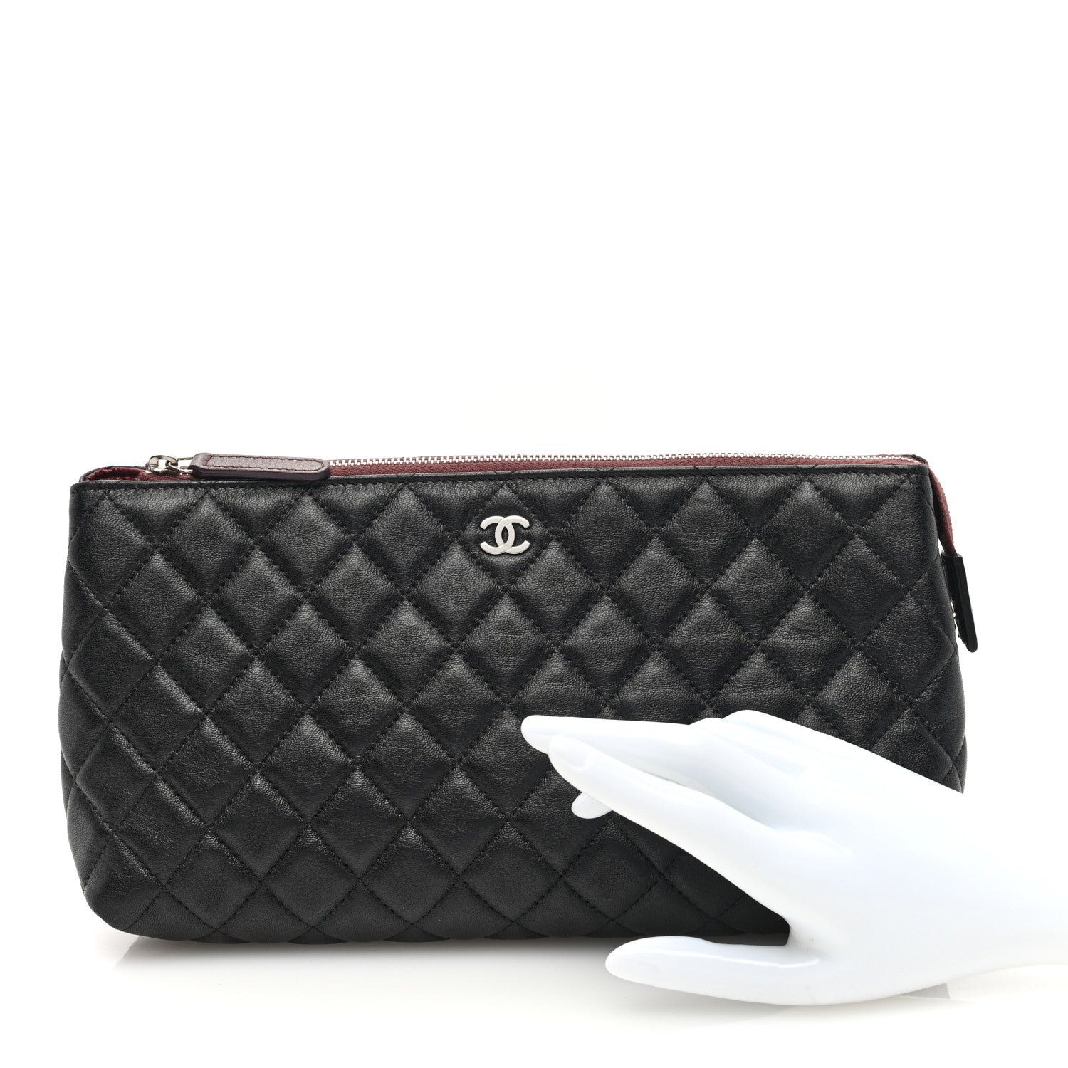 Chanel Lambskin Quilted Cosmetic Case Black 2 of 7