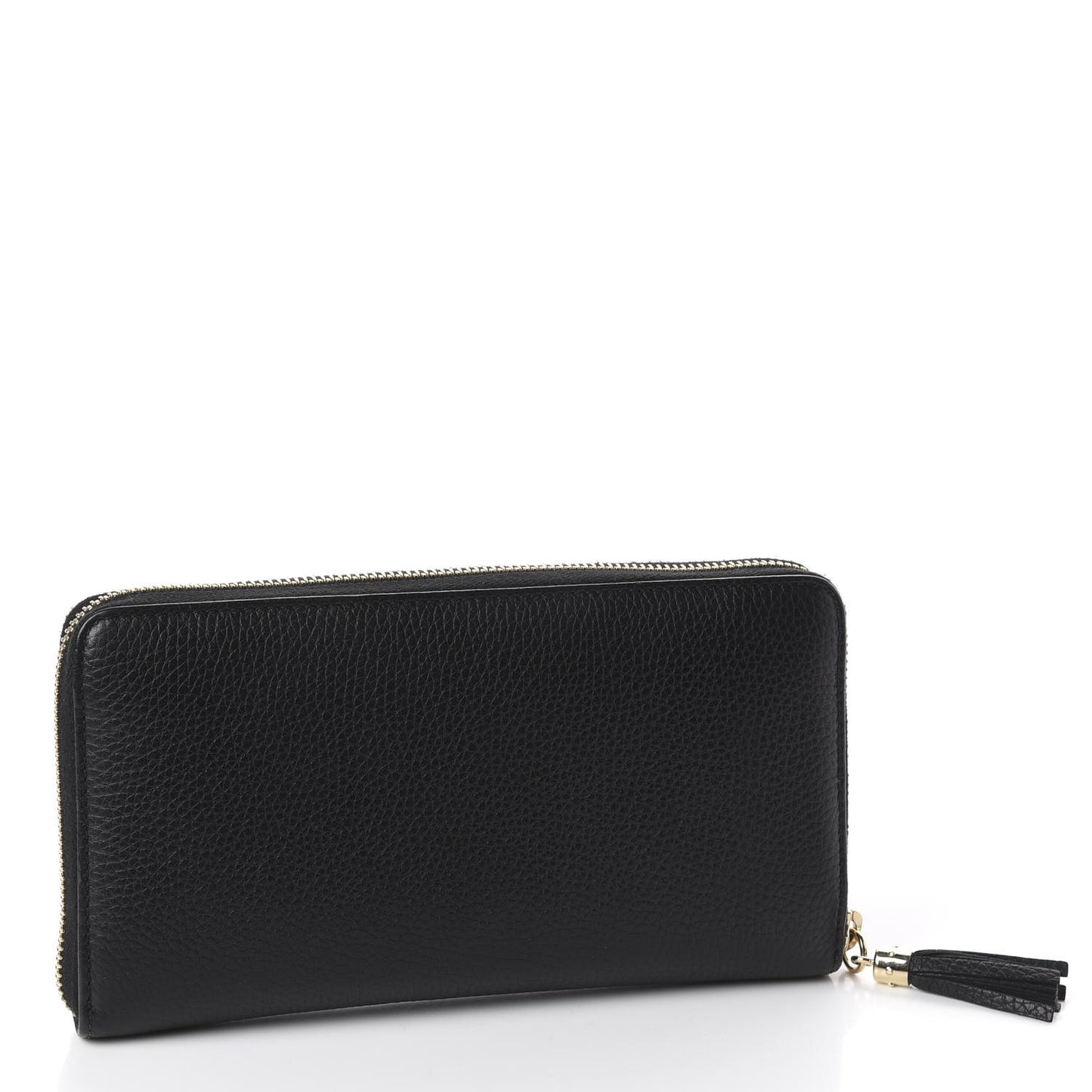 Pebbled Calfskin Soho Zip Around Wallet Black