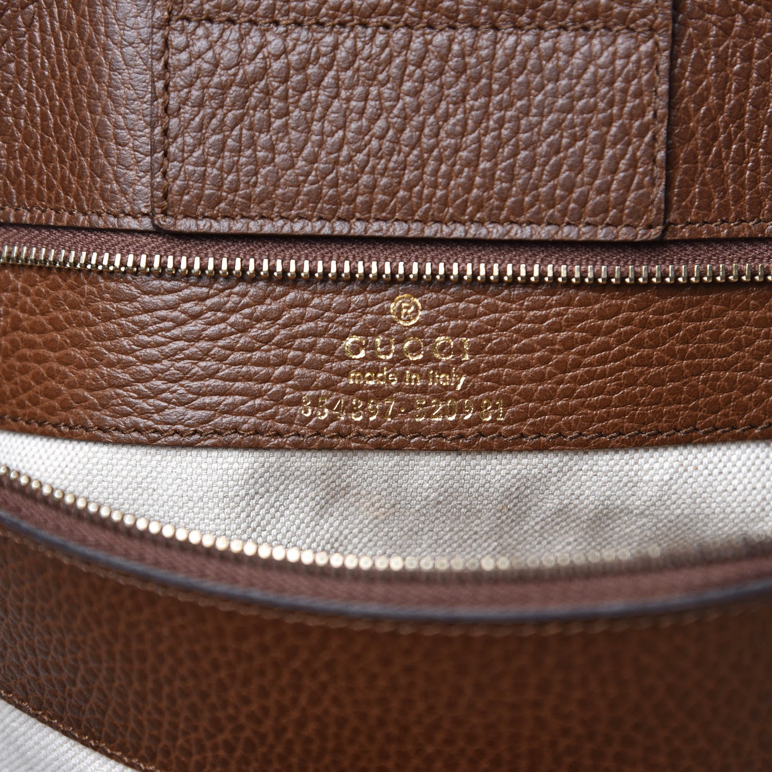 Gucci Dollar Calfskin Medium Swing Tote Nut Brown 7 of 11