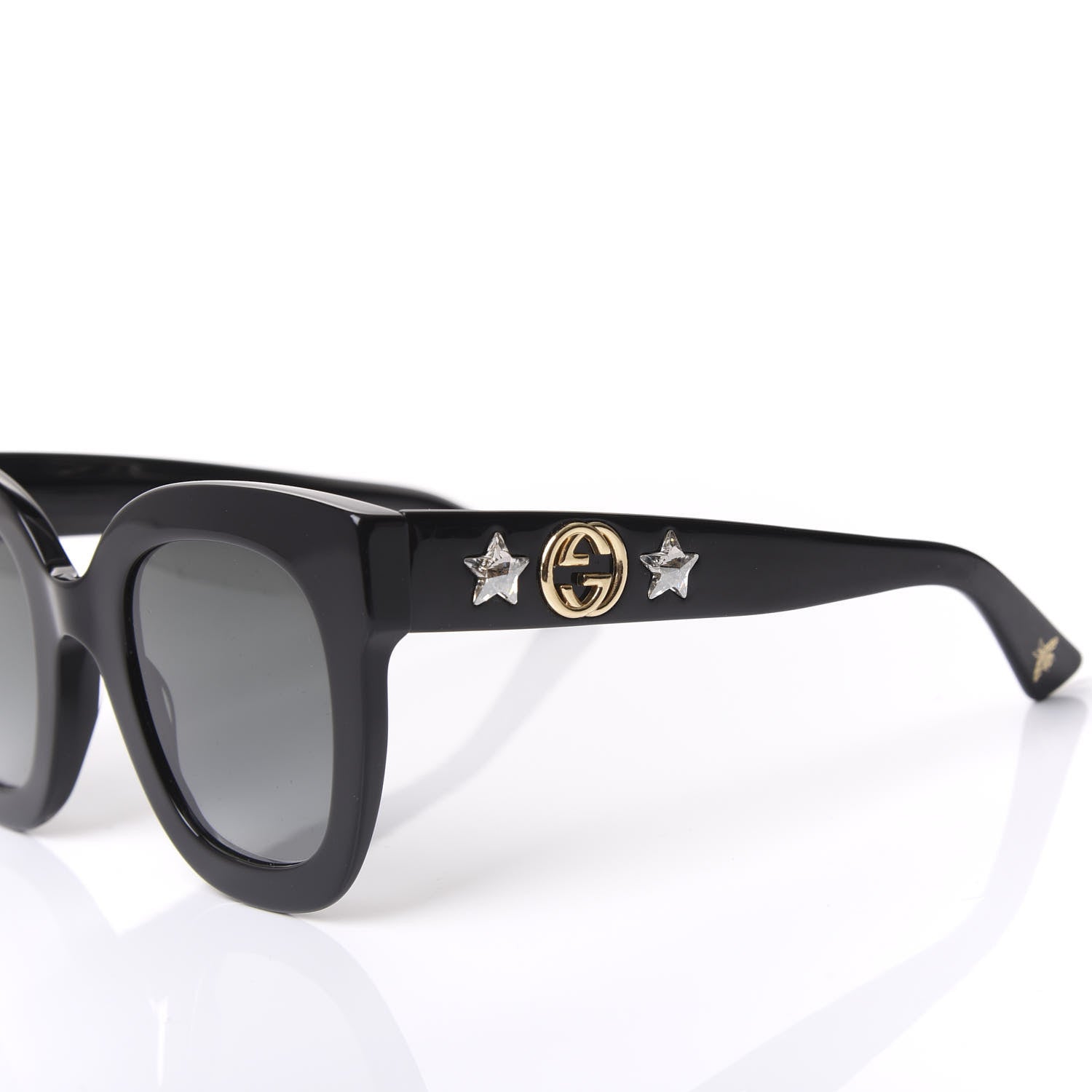 Gucci Round Frame Star Sunglasses GG0208S Black 6 of 7