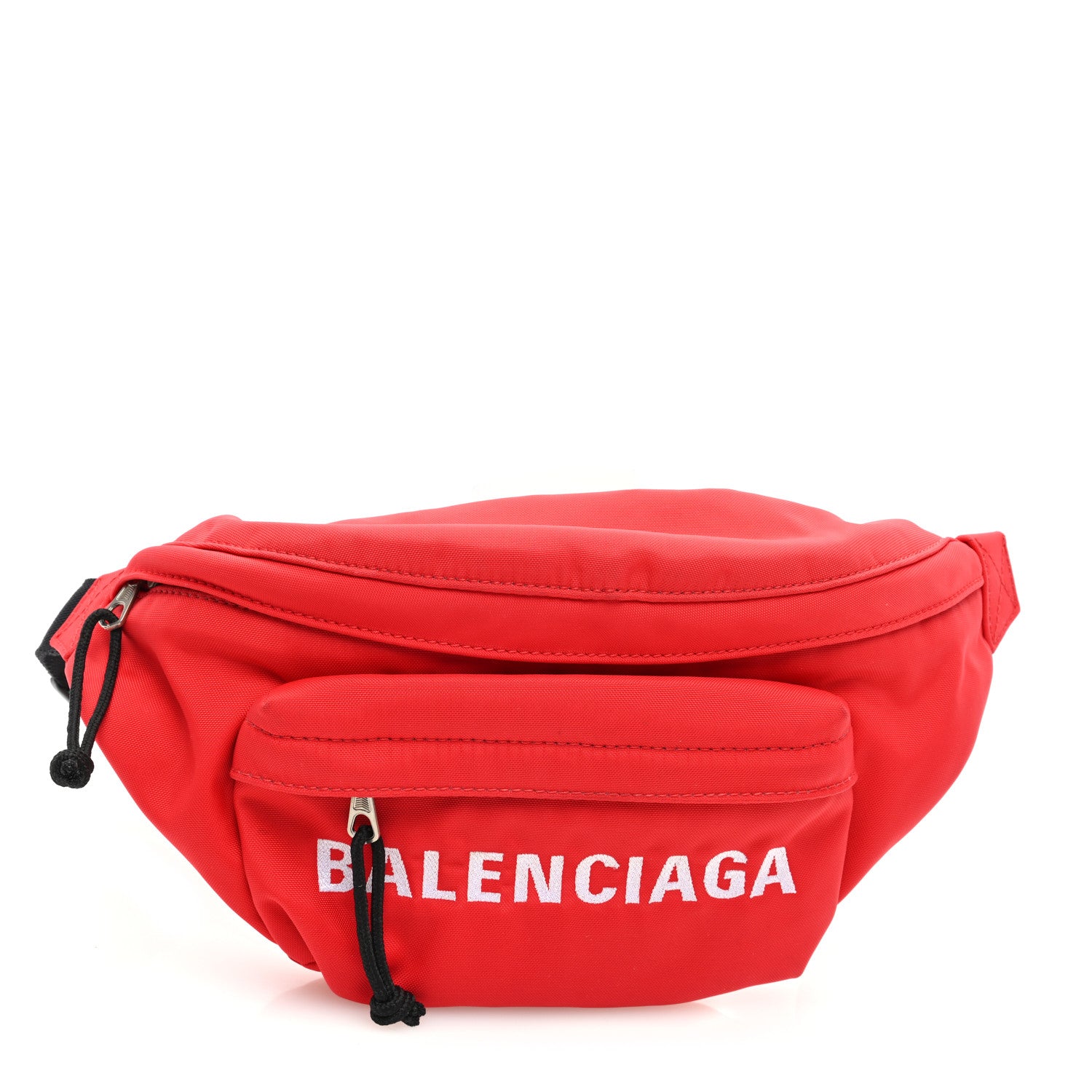 Balenciaga Sport Nylon Logo Embroidered Wheel Beltpack Bright Red White 1 of 10