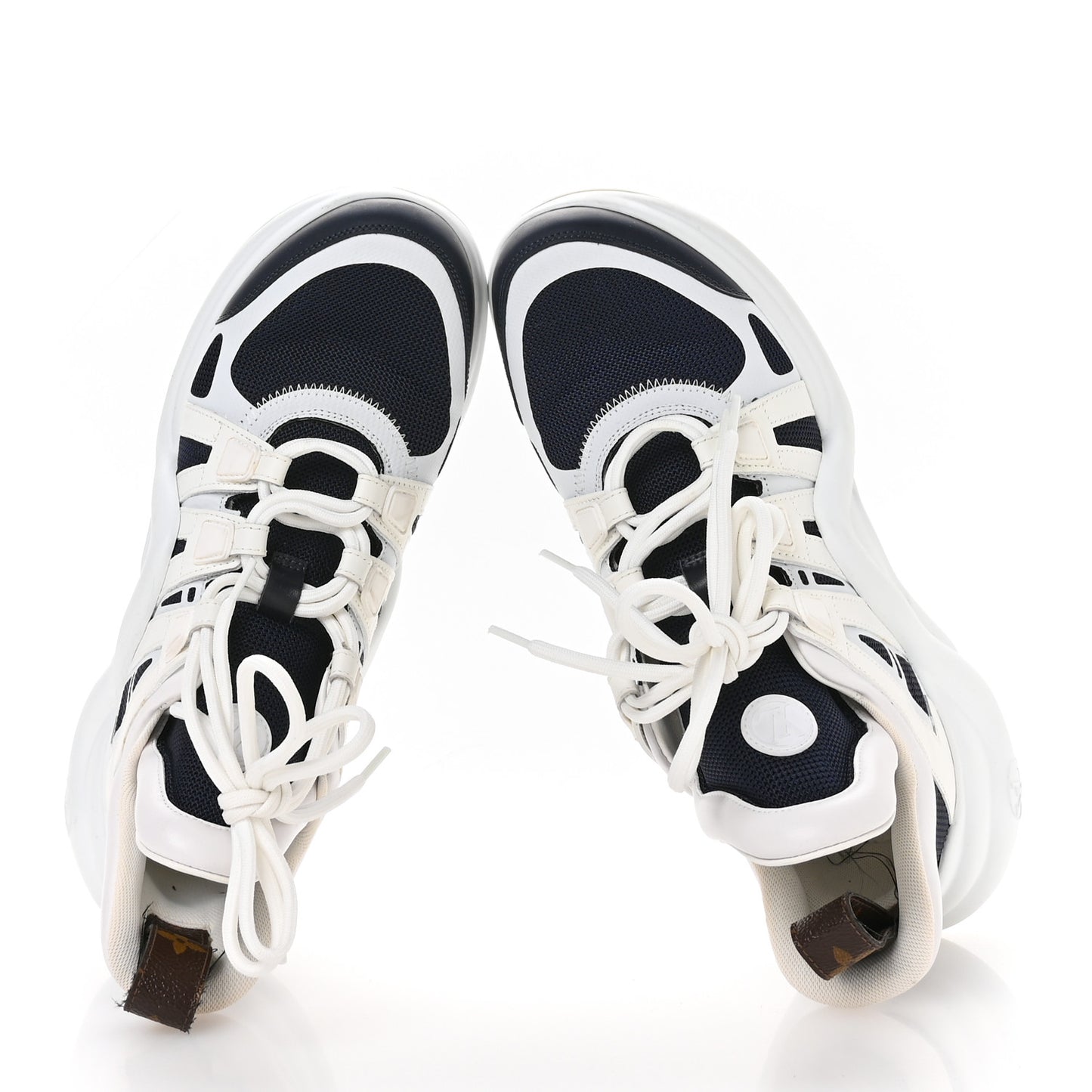 Calfskin Technical Nylon LV Archlight Sneakers 39 Marine