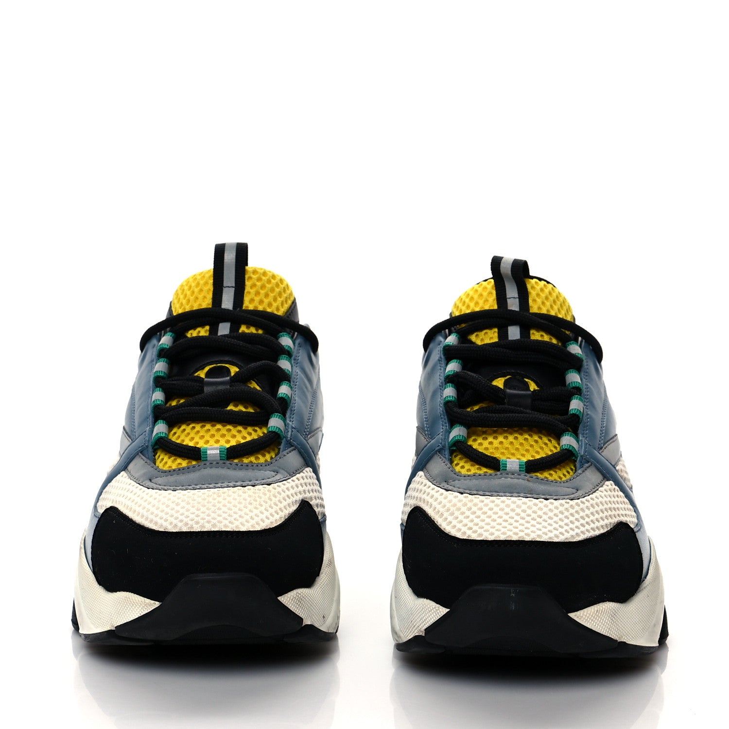 Christian Dior Technical Mesh Calfskin Mens B22 Sneakers 43 Blue Yellow 2 of 13