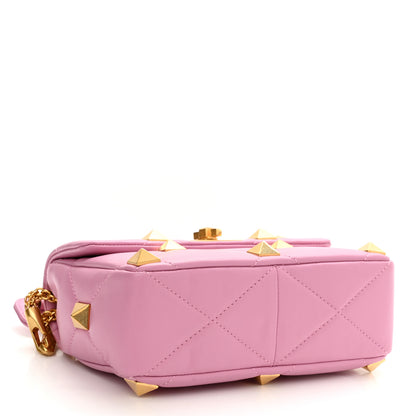 Valentino Garavani Nappa Medium Roman Stud Shoulder Bag Pink Borealis 4 of 9