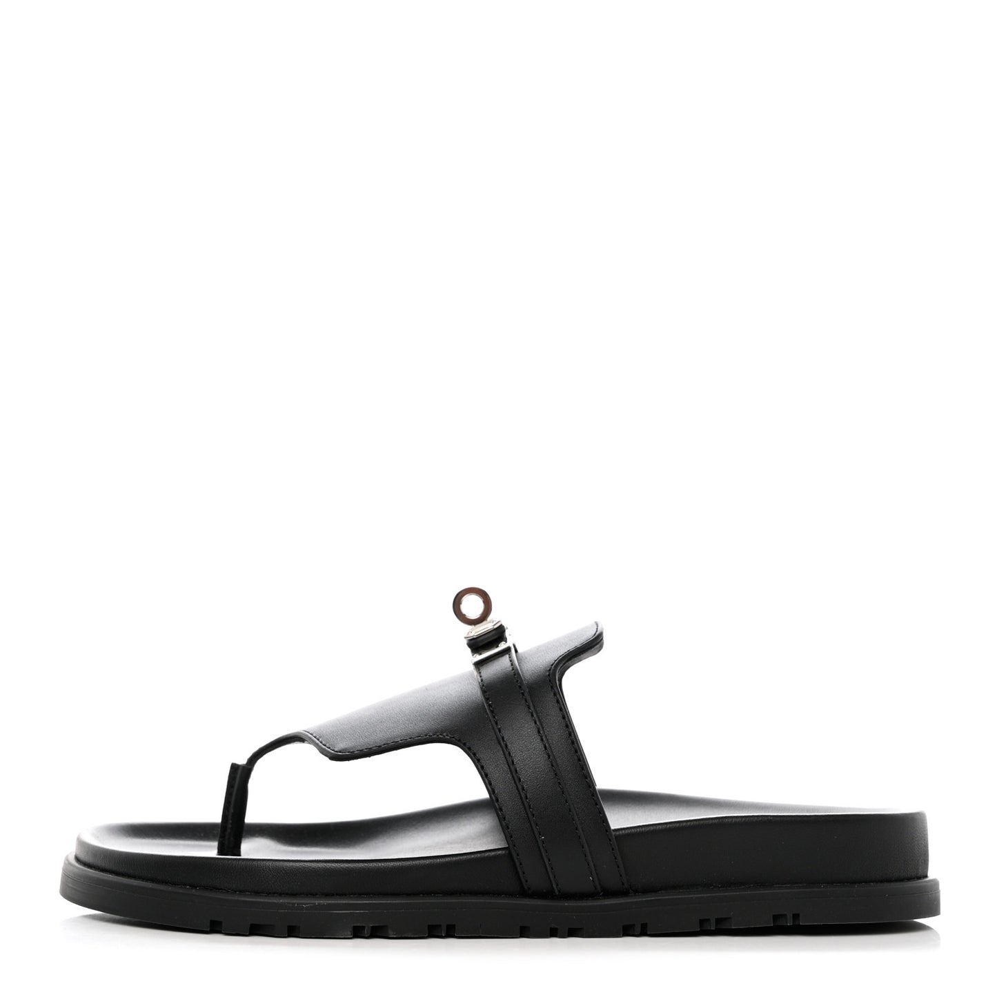 Calfskin Womens Empire Sandals 37 Black