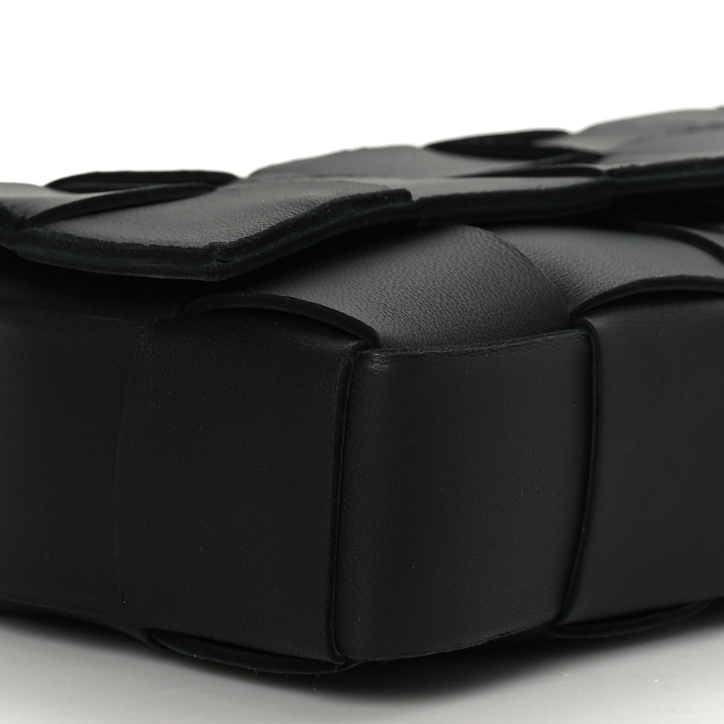 Lambskin Maxi Intrecciato Cassette Crossbody Bag Black
