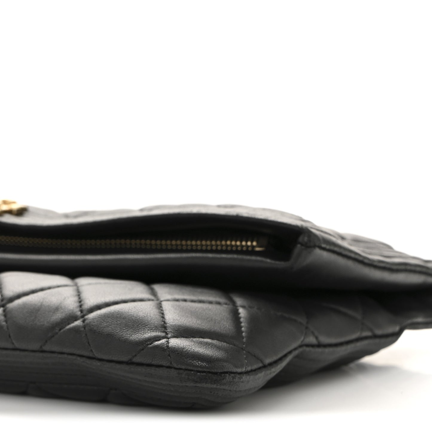 Lambskin Quilted Beauty CC Boy Clutch Black