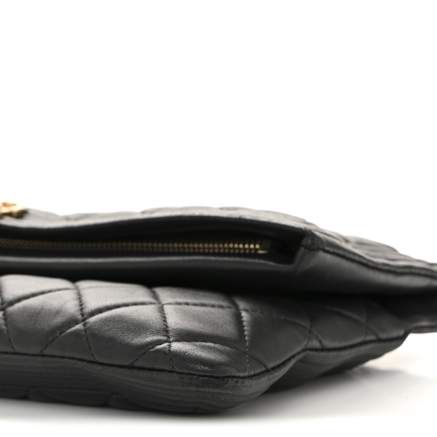 Chanel Lambskin Quilted Beauty CC Boy Clutch Black 10 of 12