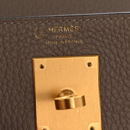 Hermes Togo Horseshoe Kelly Retourne 28 Gris Asphalte Anemone 6 of 15