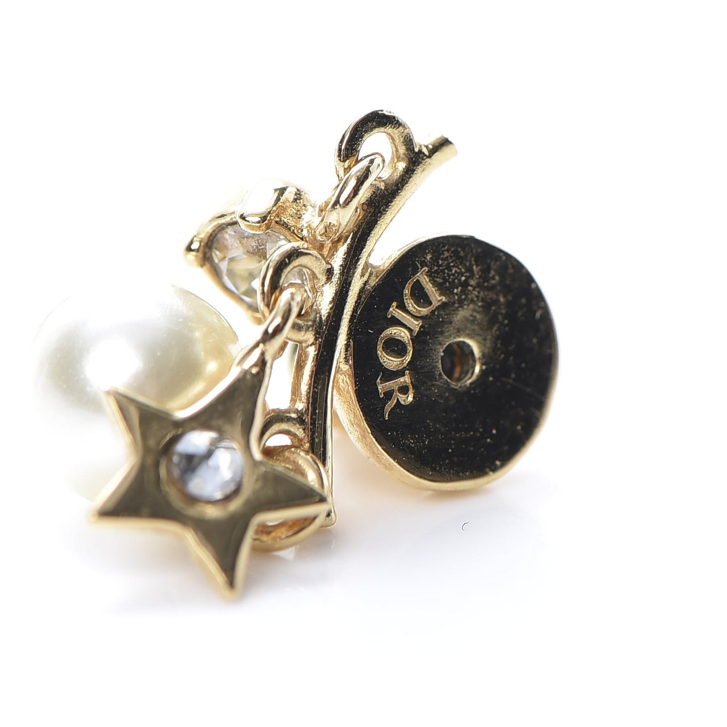 Pearl Crystal Dio(r)evolution Earrings Aged Gold