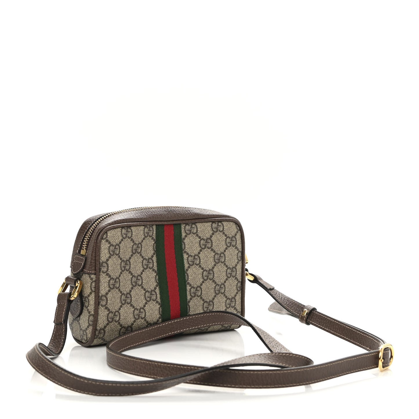 GG Supreme Monogram Web Mini Ophidia Shoulder Bag Brown