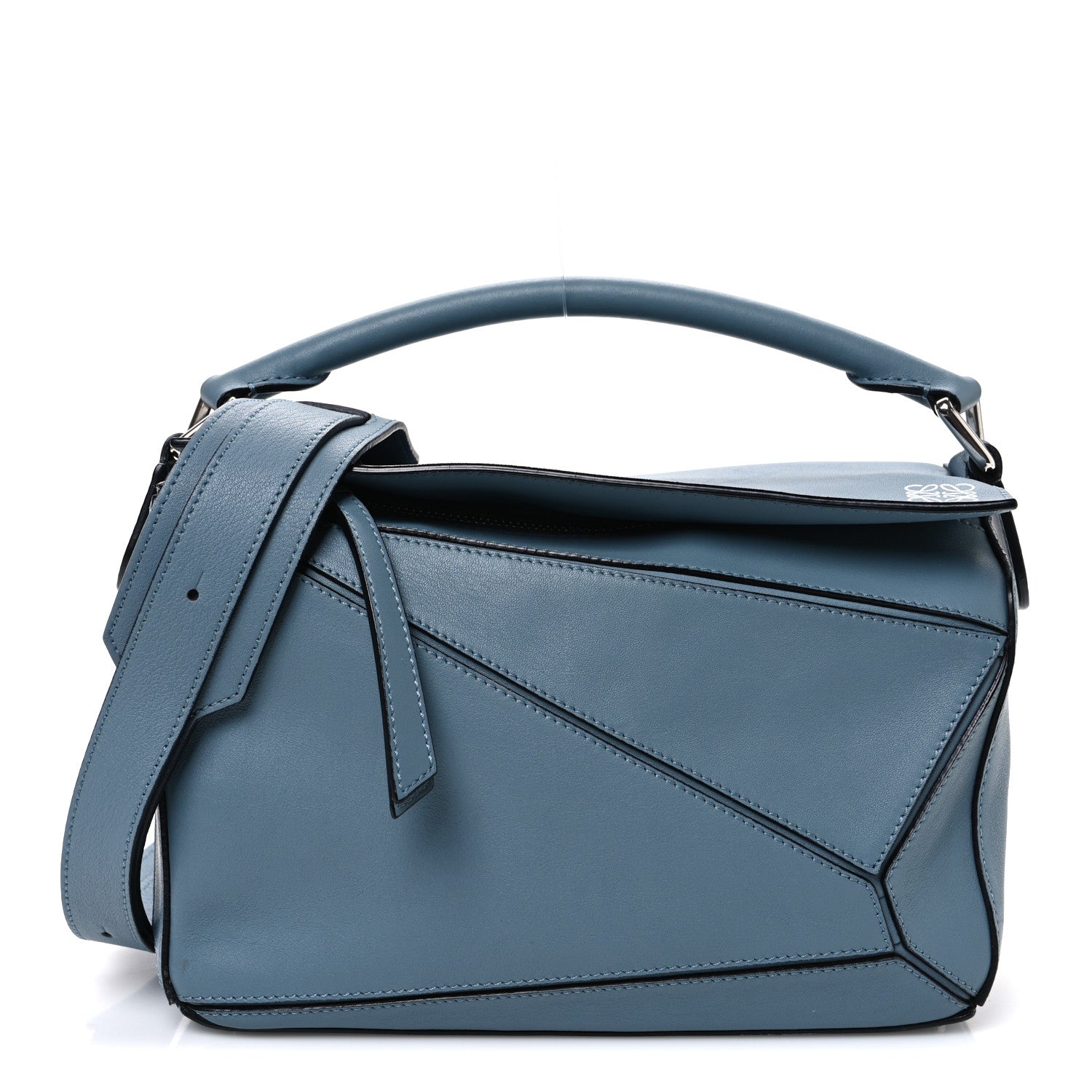 Loewe Calfskin Small Puzzle Bag Stone Blue 1 of 10