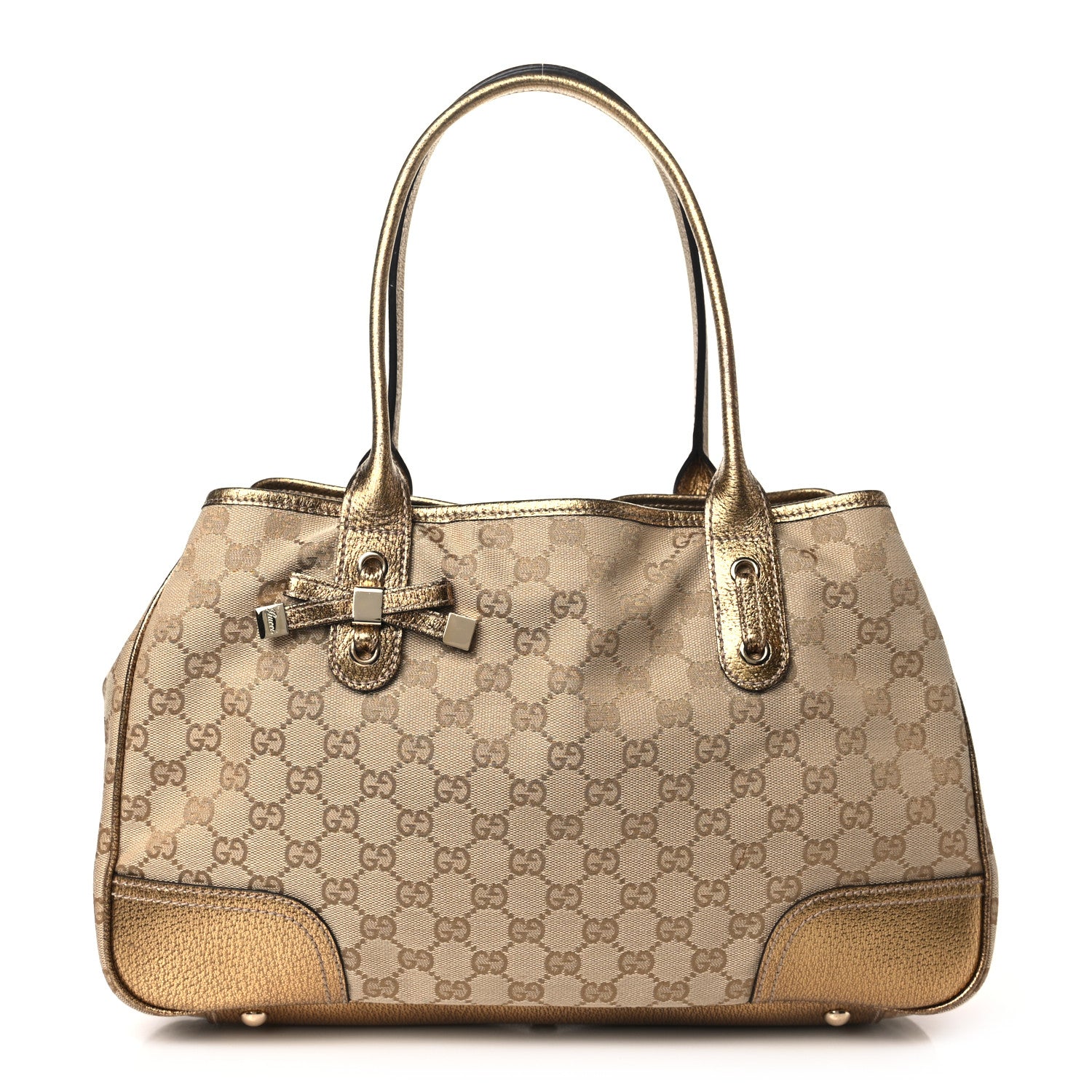 Gucci Monogram Medium Princy Tote Gold 1 of 11
