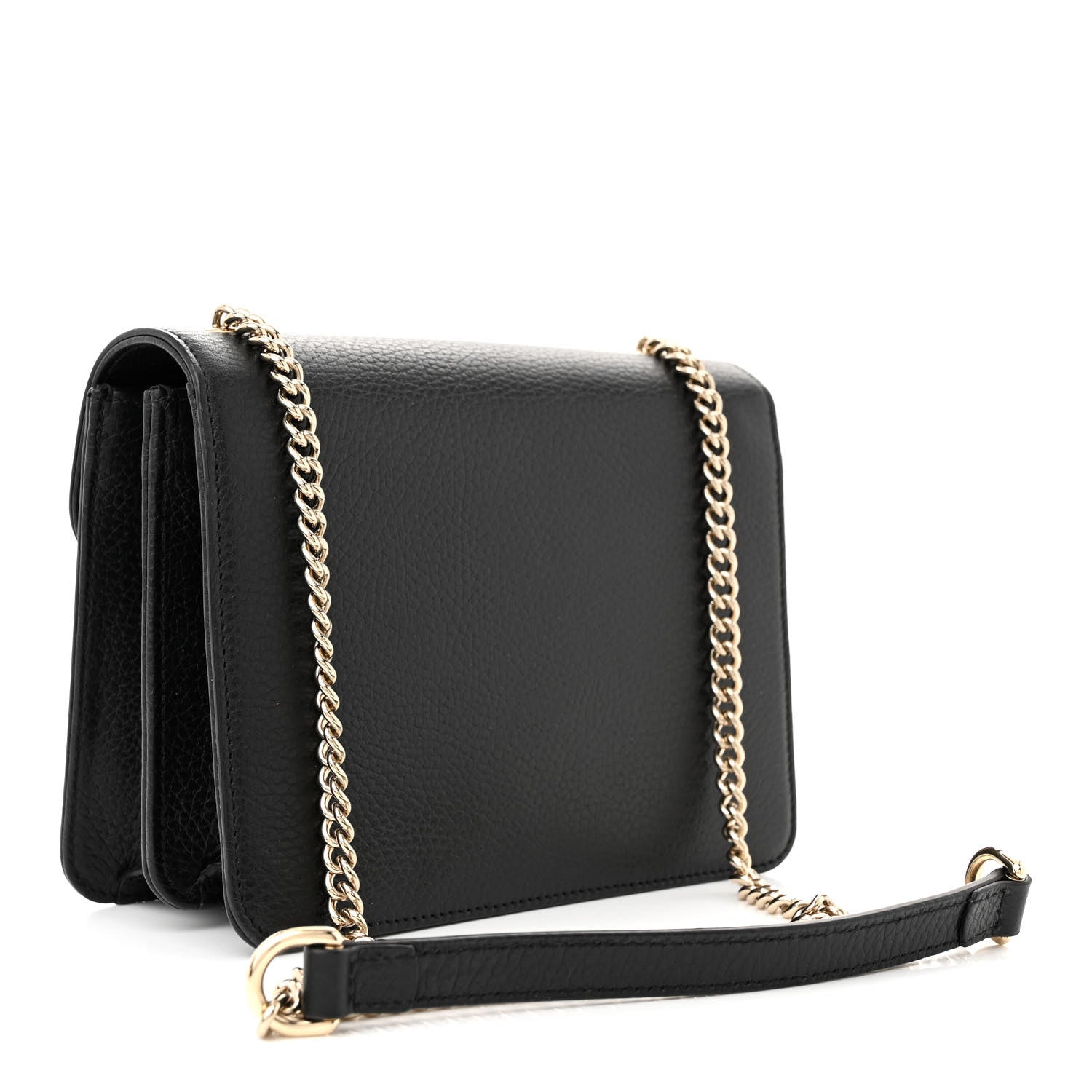 Gucci Dollar Calfskin Small Interlocking G Shoulder Bag Black 3 of 11