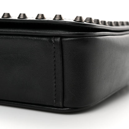 Prada Glace Calfskin Studded Crossbody Black 9 of 11