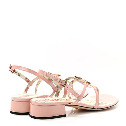 Gucci Patent Bee Thong Sandal 37.5 Perfect Pink 4 of 7