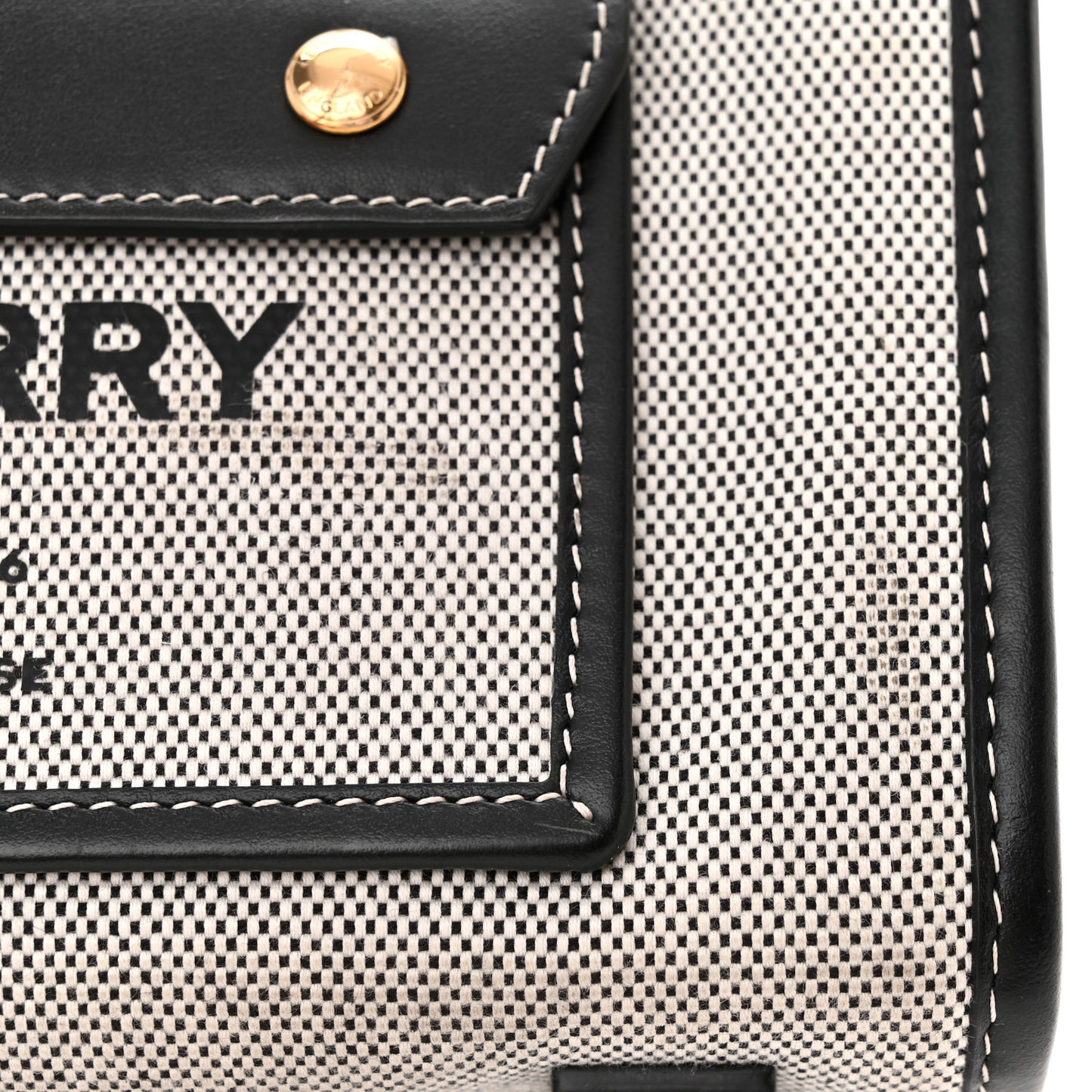 Canvas Smooth Calfskin Mini Two Tone Freya Tote Black