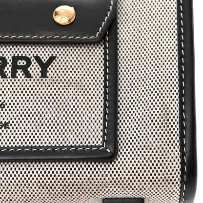 Burberry Canvas Smooth Calfskin Mini Two Tone Freya Tote Black 14 of 14