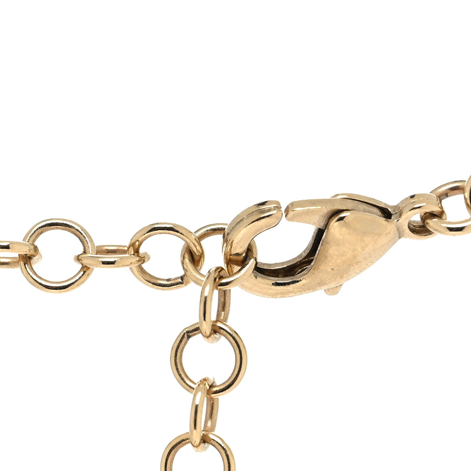 Chanel Metal Lambskin Crystal Chain CC Necklace White Gold 4 of 5