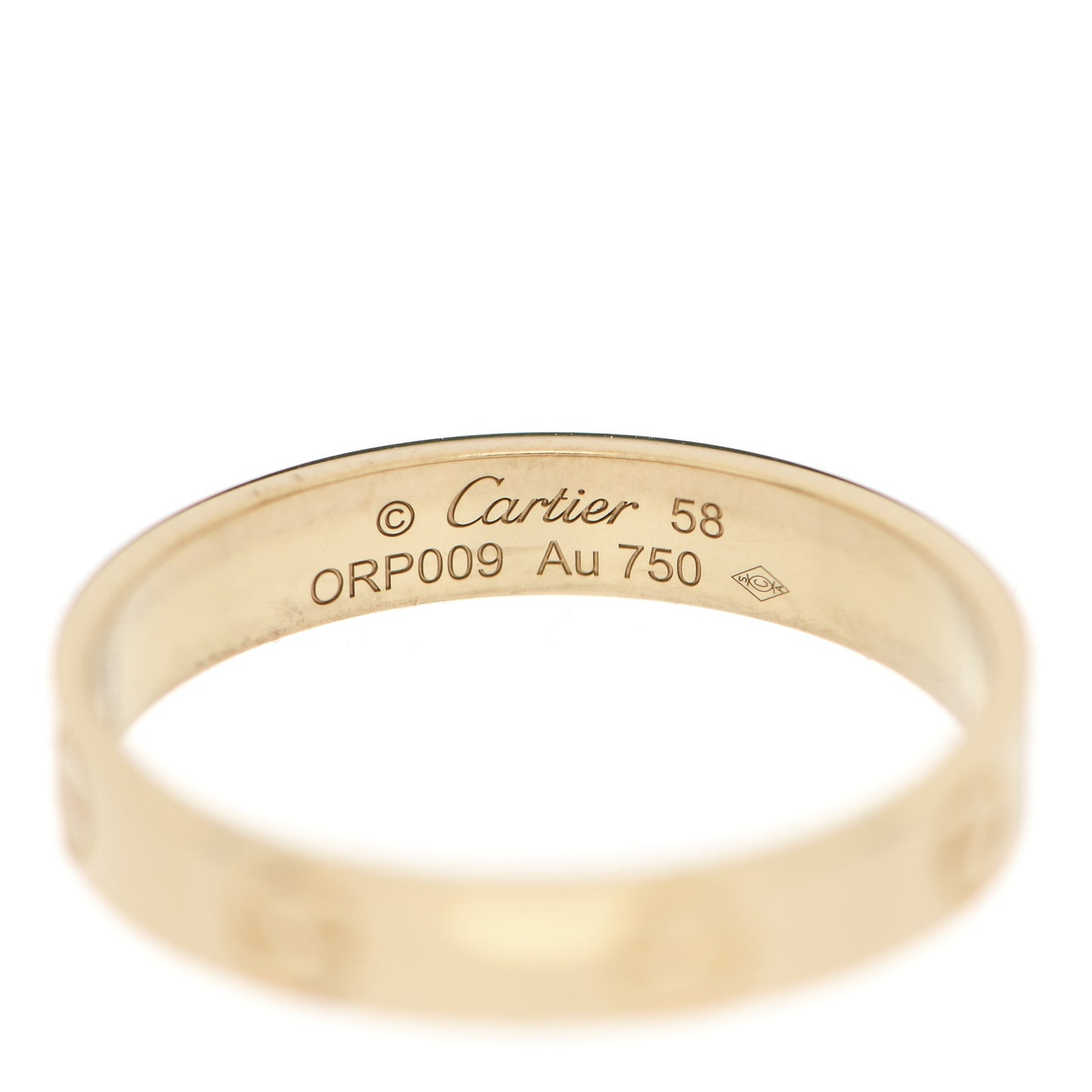 18K Yellow Gold 3.5mm LOVE Wedding Band Ring 58 8.25