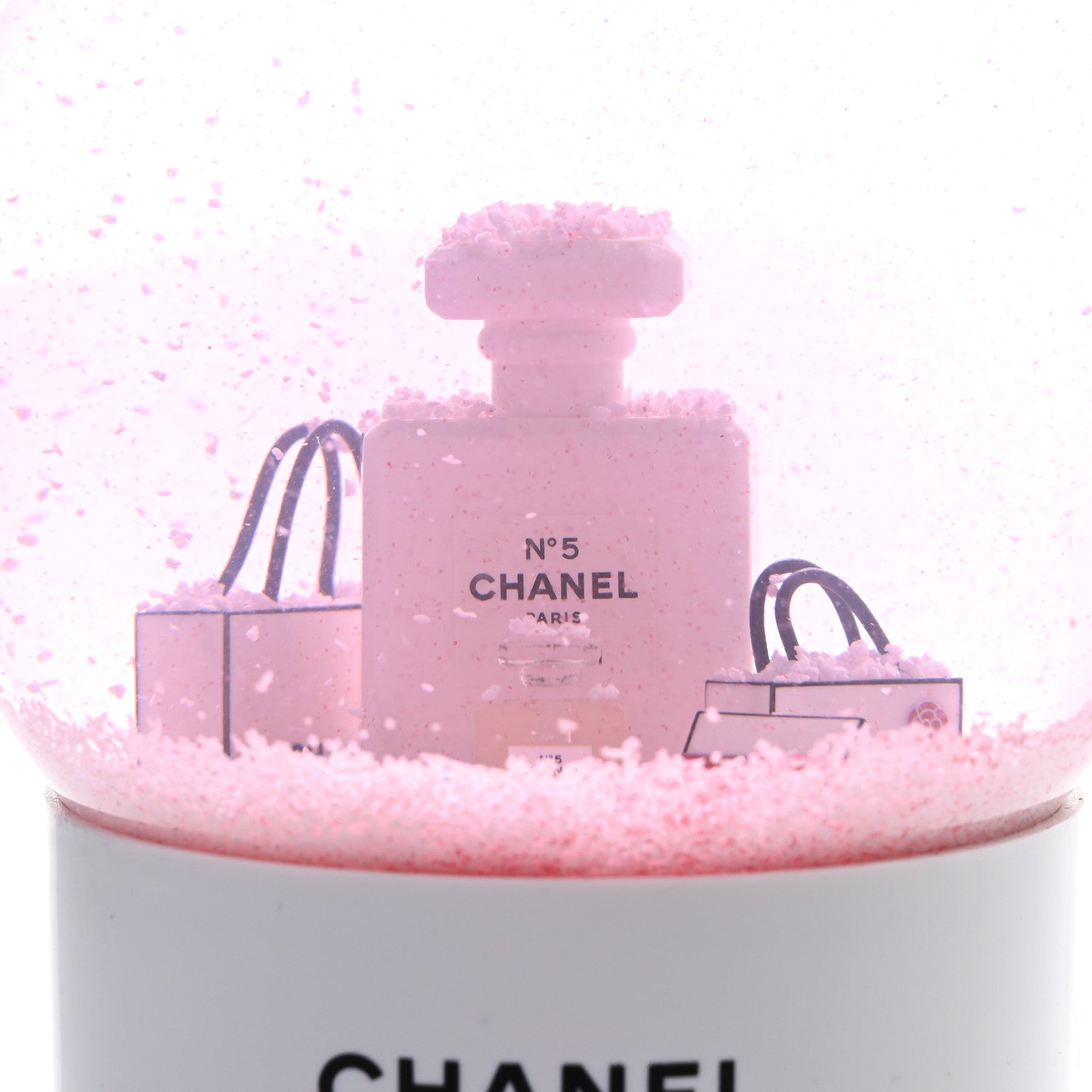 Chanel Glass N°5 Perfume Bottle Snow Globe Pink 5 of 8