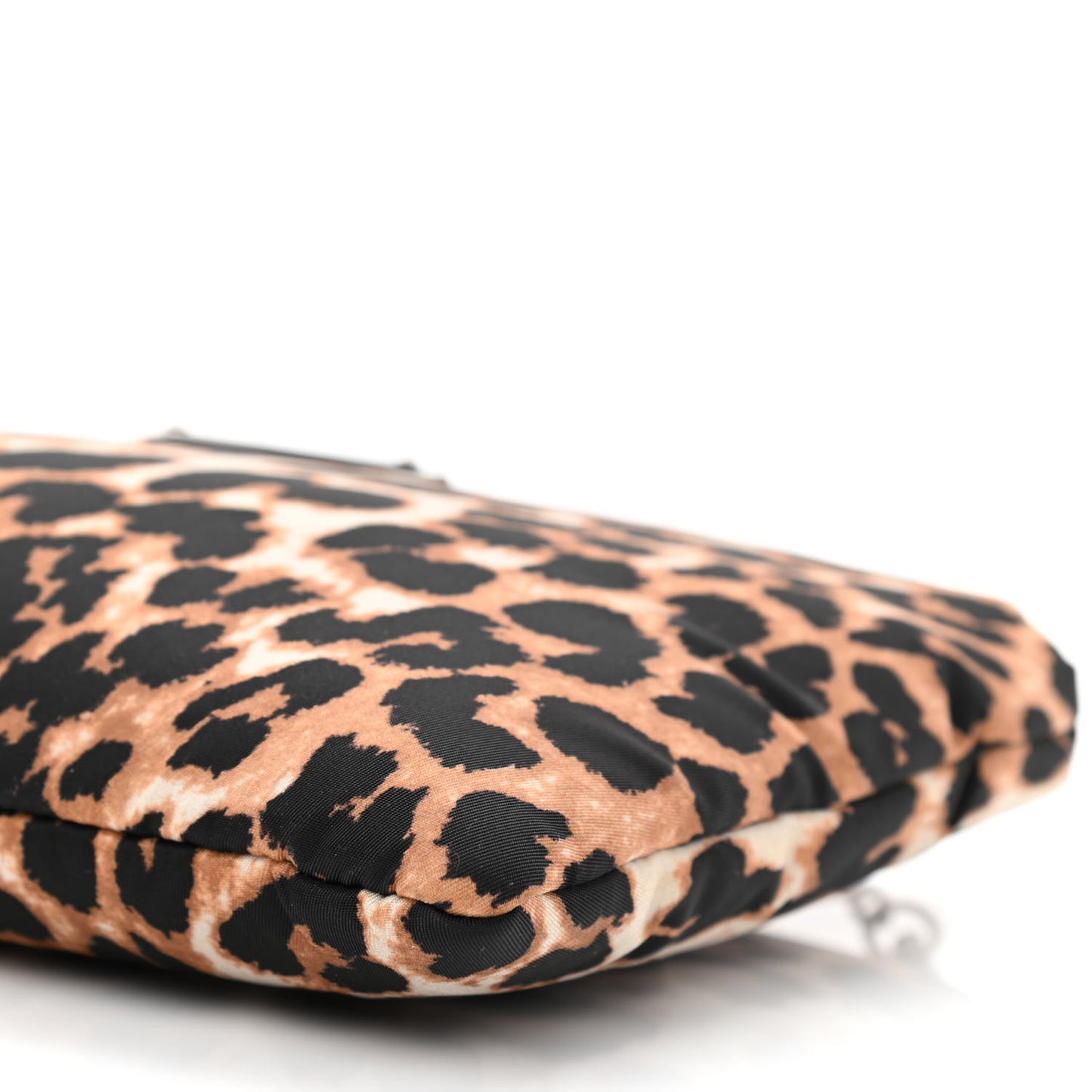 Tessuto Soft Nylon Leopard Print Crossbody Avorio