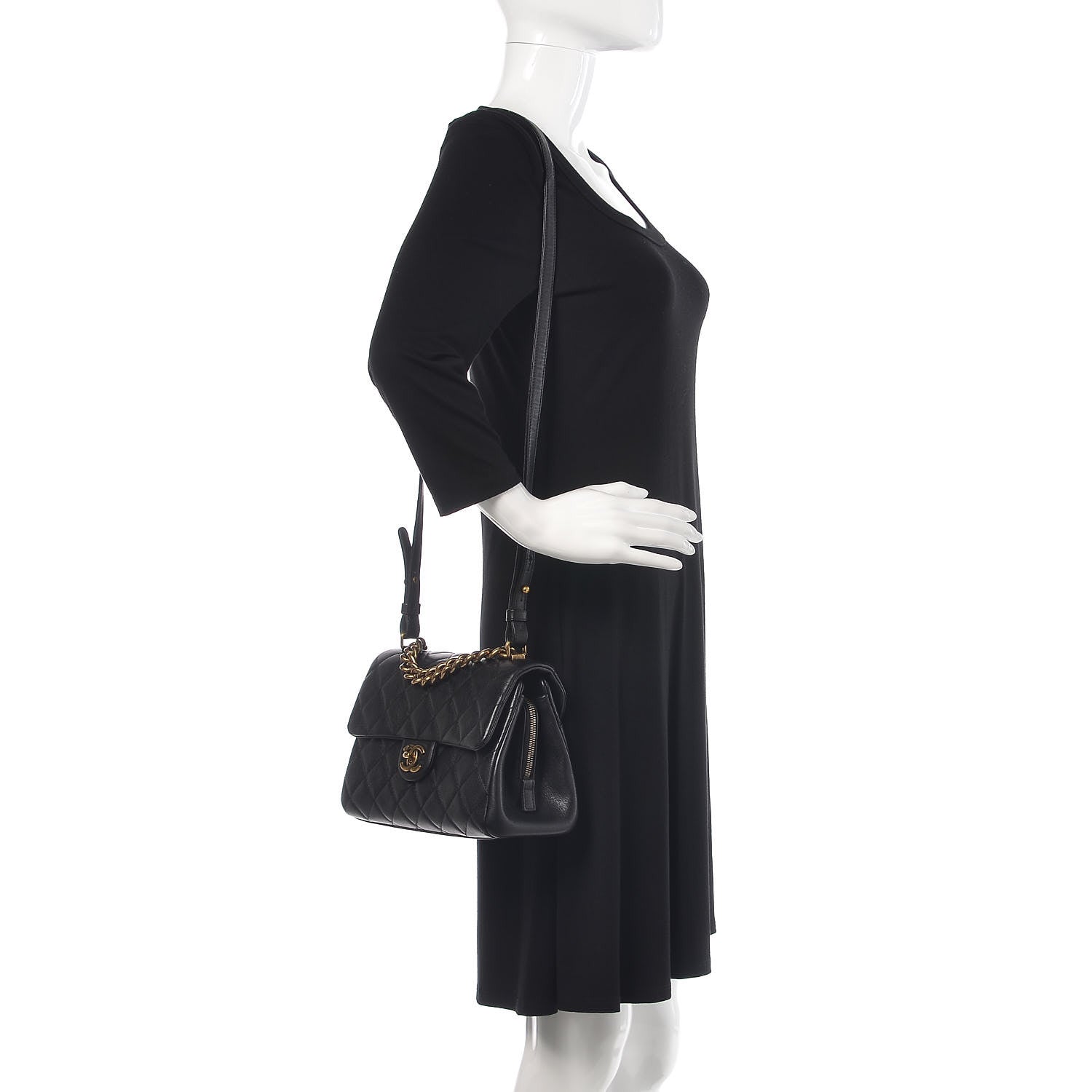 Chanel Shiny Sheepskin Quilted Small Trapezio Flap Black 2 of 10