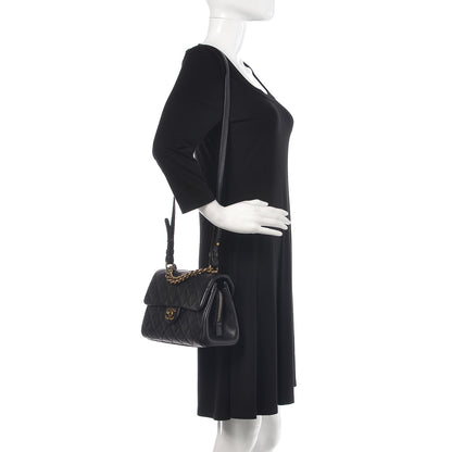Chanel Shiny Sheepskin Quilted Small Trapezio Flap Black 2 of 10
