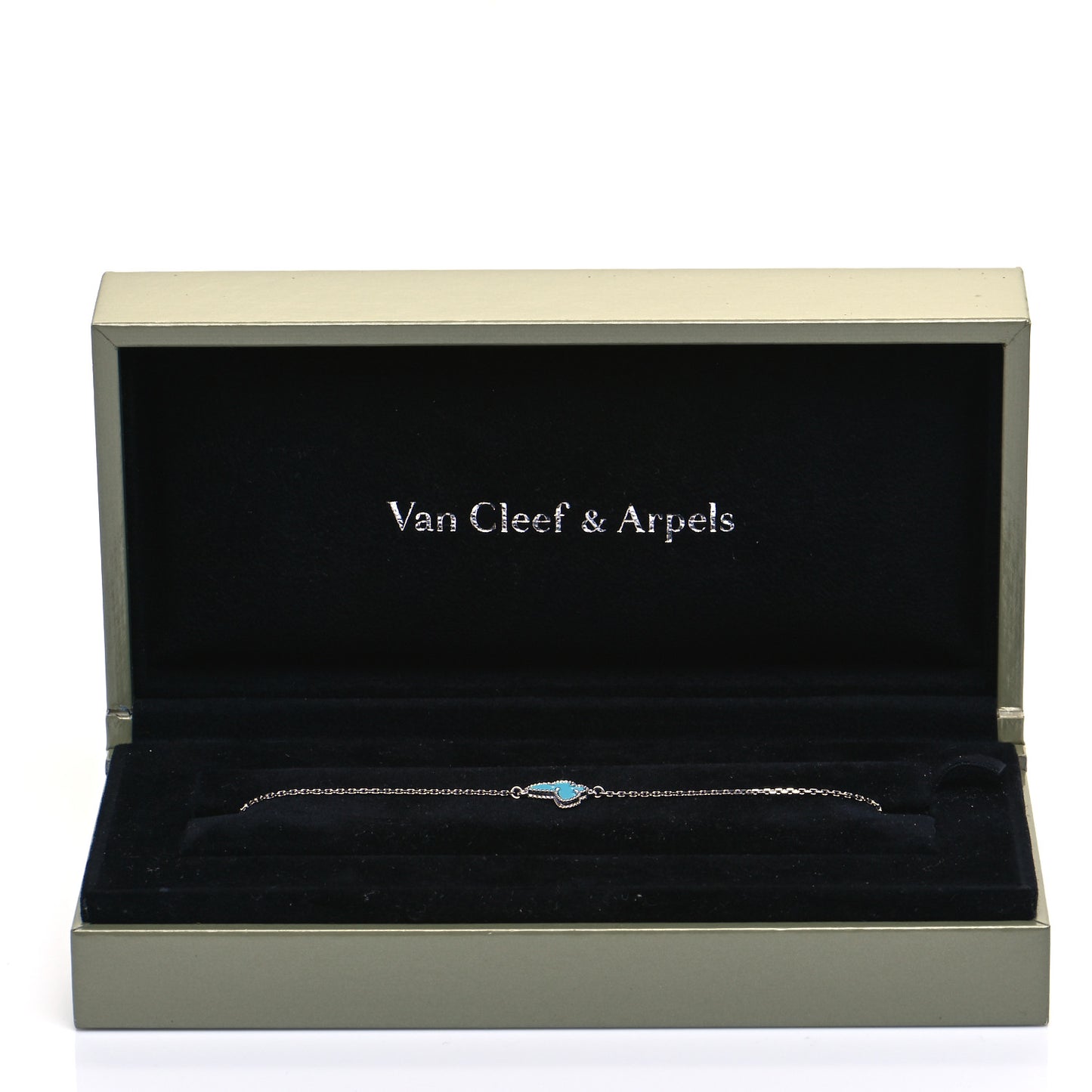 18K White Gold Turquoise Sweet Alhambra Butterfly Bracelet