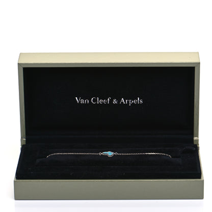 Van Cleef & Arpels 18K White Gold Turquoise Sweet Alhambra Butterfly Bracelet 7 of 7
