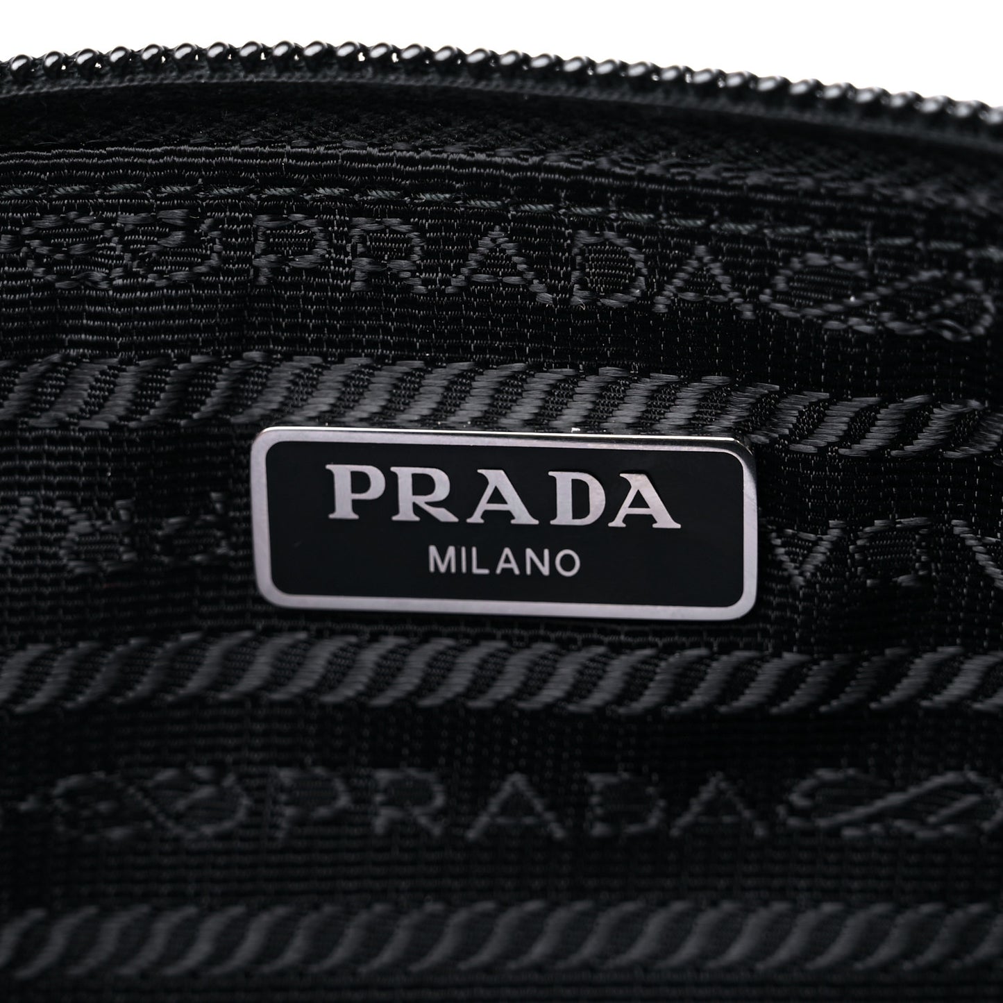 Re-Nylon Saffiano Pouch Wristlet Black