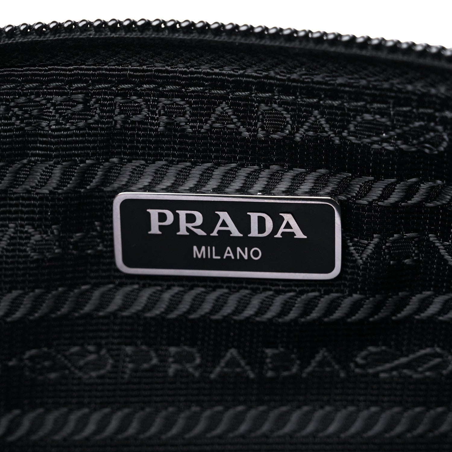 Prada Re-Nylon Saffiano Pouch Wristlet Black 6 of 8