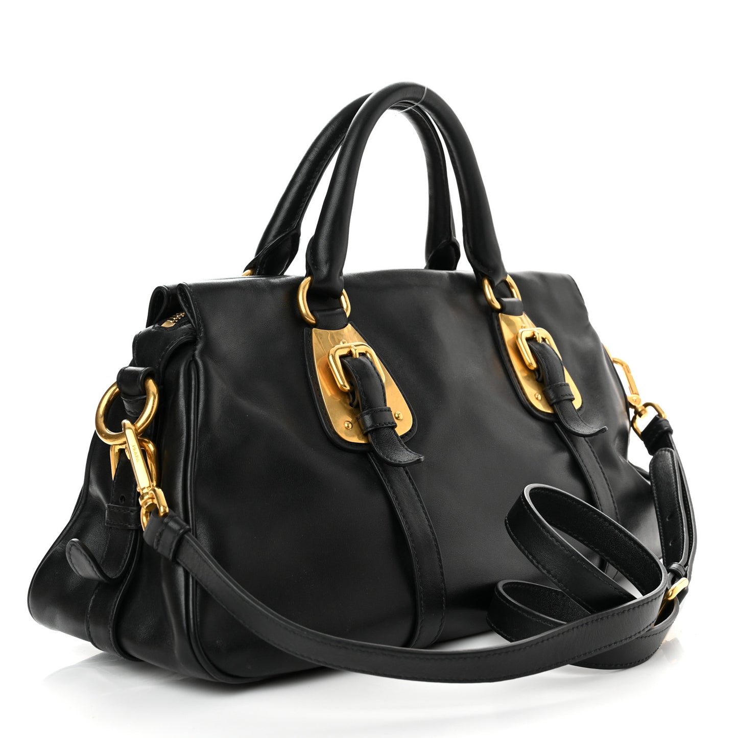 Soft Calf Shopping Satchel Black