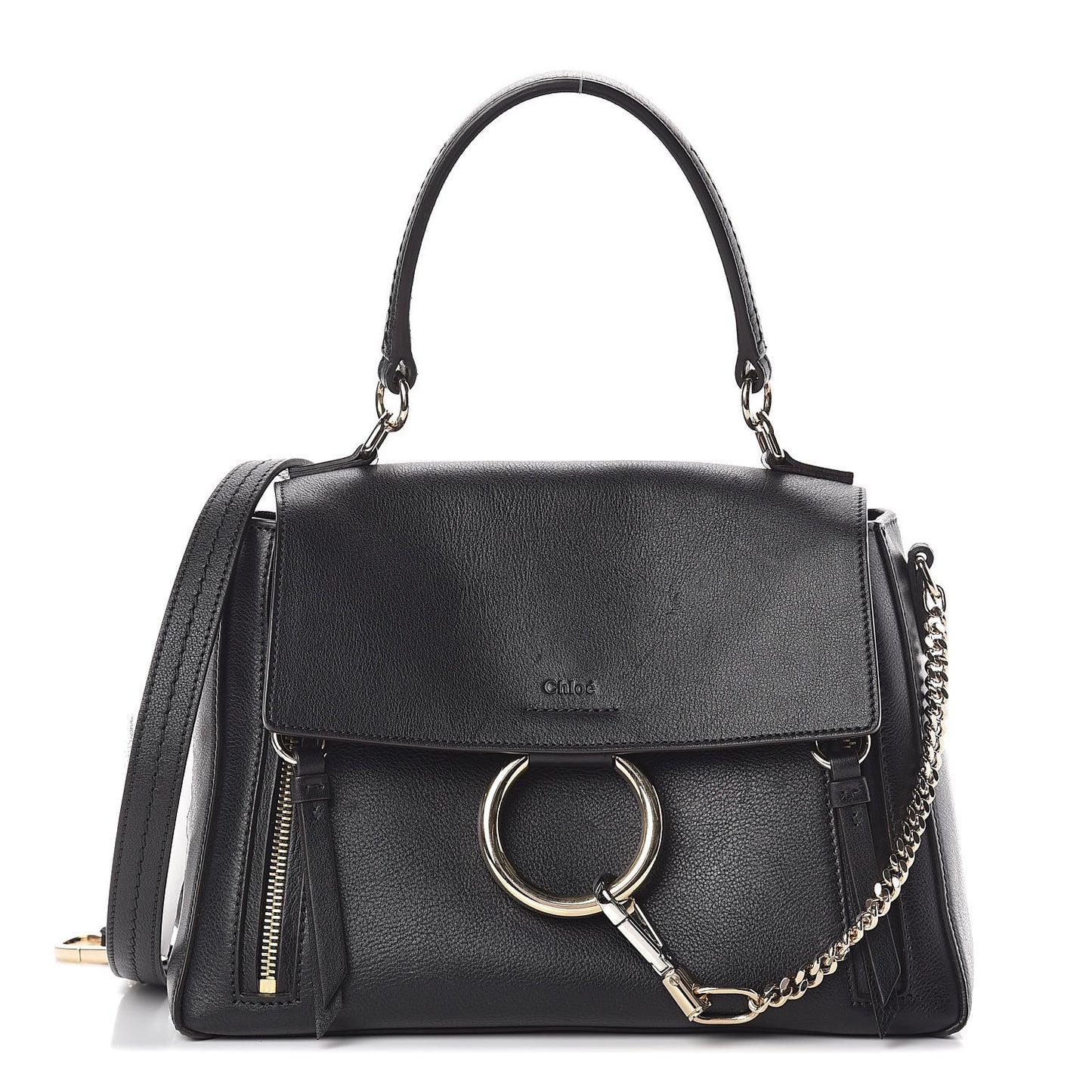 Calfskin Small Faye Day Shoulder Bag Black