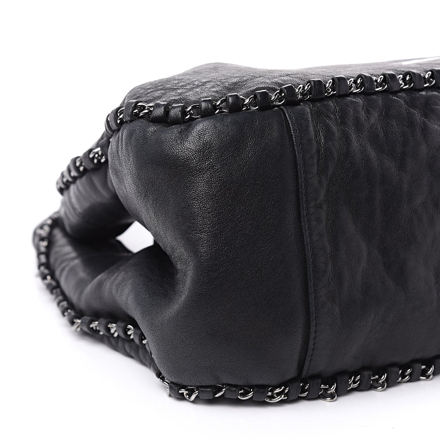 Lambskin Chain Hobo Black