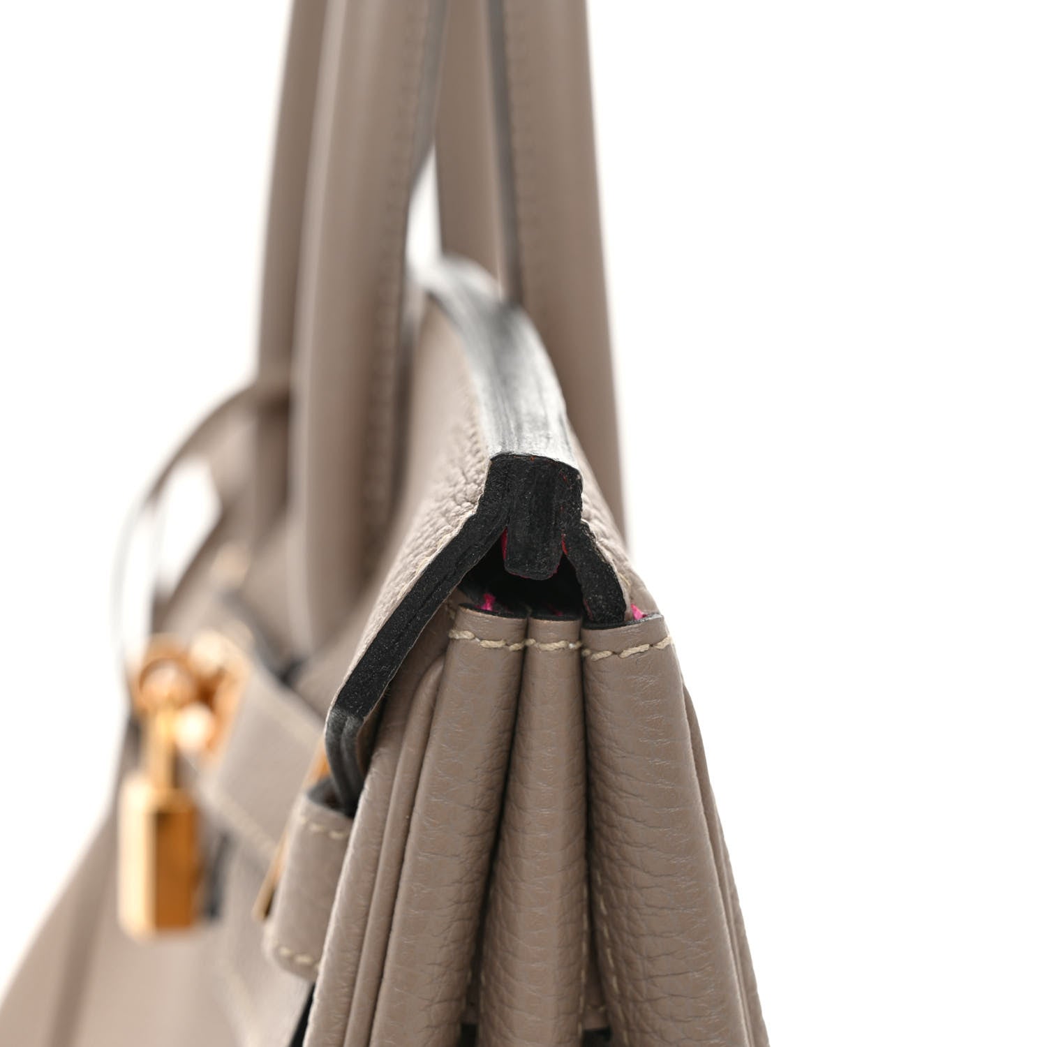 Hermes Togo Horseshoe Birkin 35 Gris Tourterelle Rose Tyrien 11 of 12
