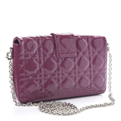 Christian Dior Patent Cannage New Lock Pouch Purple 3 of 10