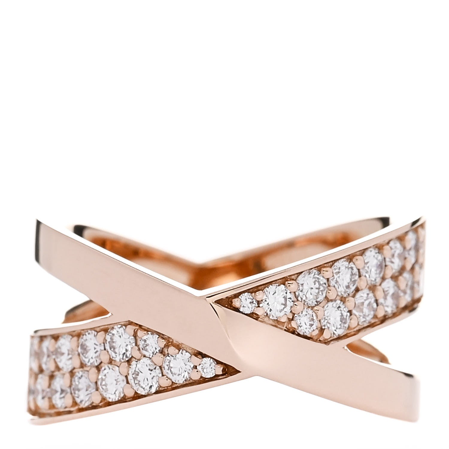 Tiffany 18K Rose Gold Diamond Atlas X Wide Ring 52 6 1 of 5