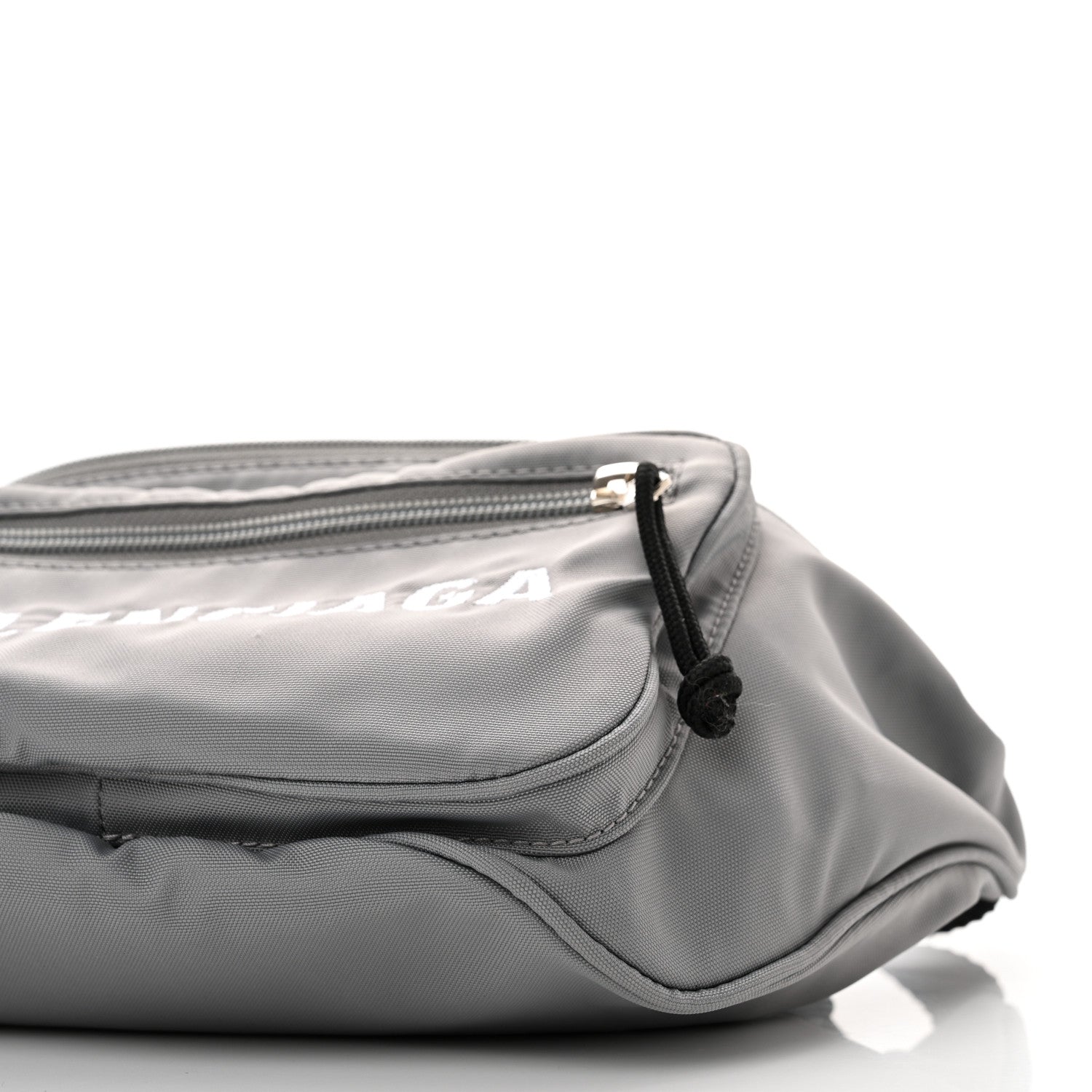 Balenciaga Textured Sport Nylon Logo Embroidered Wheel Beltpack Grey White 10 of 10