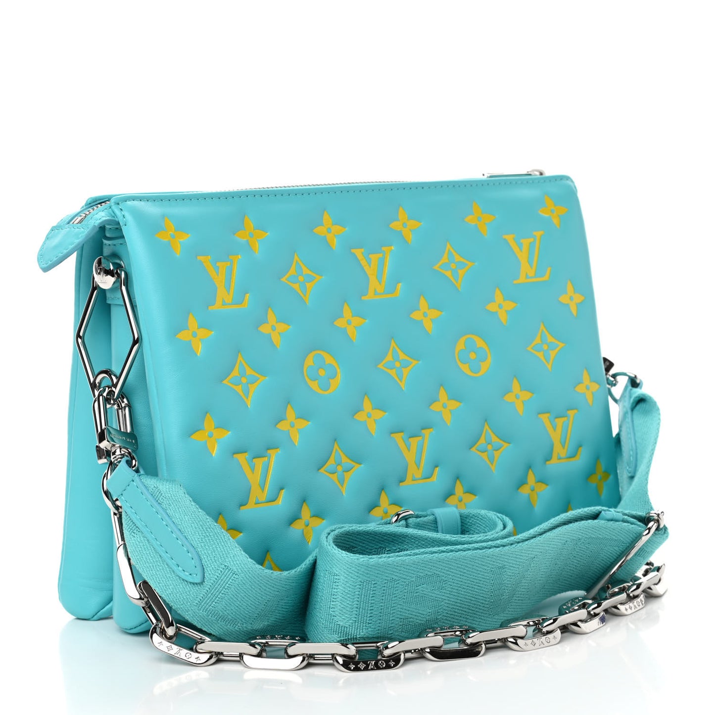 Lambskin Embossed Monogram Vuittamins Coussin PM Menthe Jaune