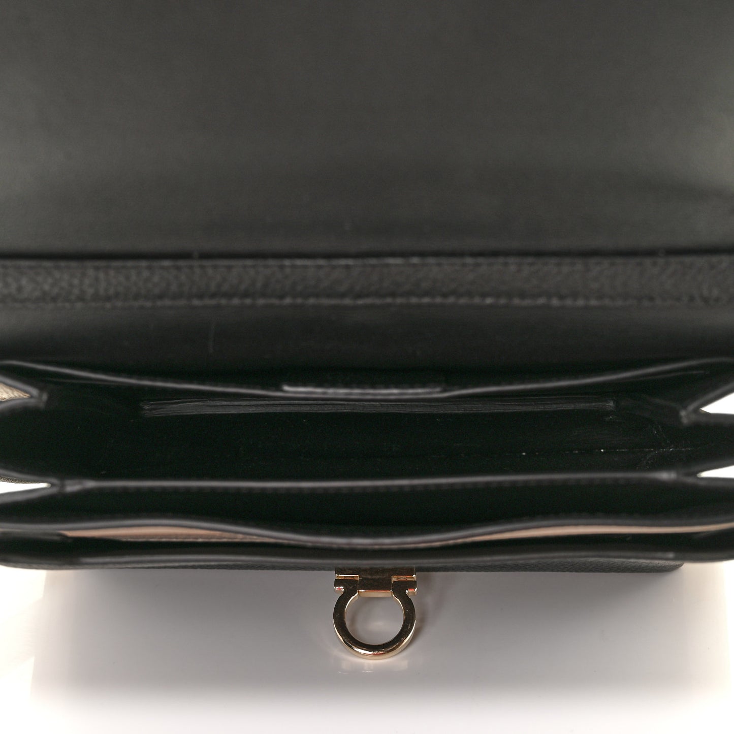 Grained Calfskin Trifolio Flap Bag Dune Bone