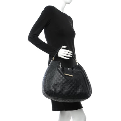 Gucci Guccissima Large New Ladies Web Hobo Black 2 of 7