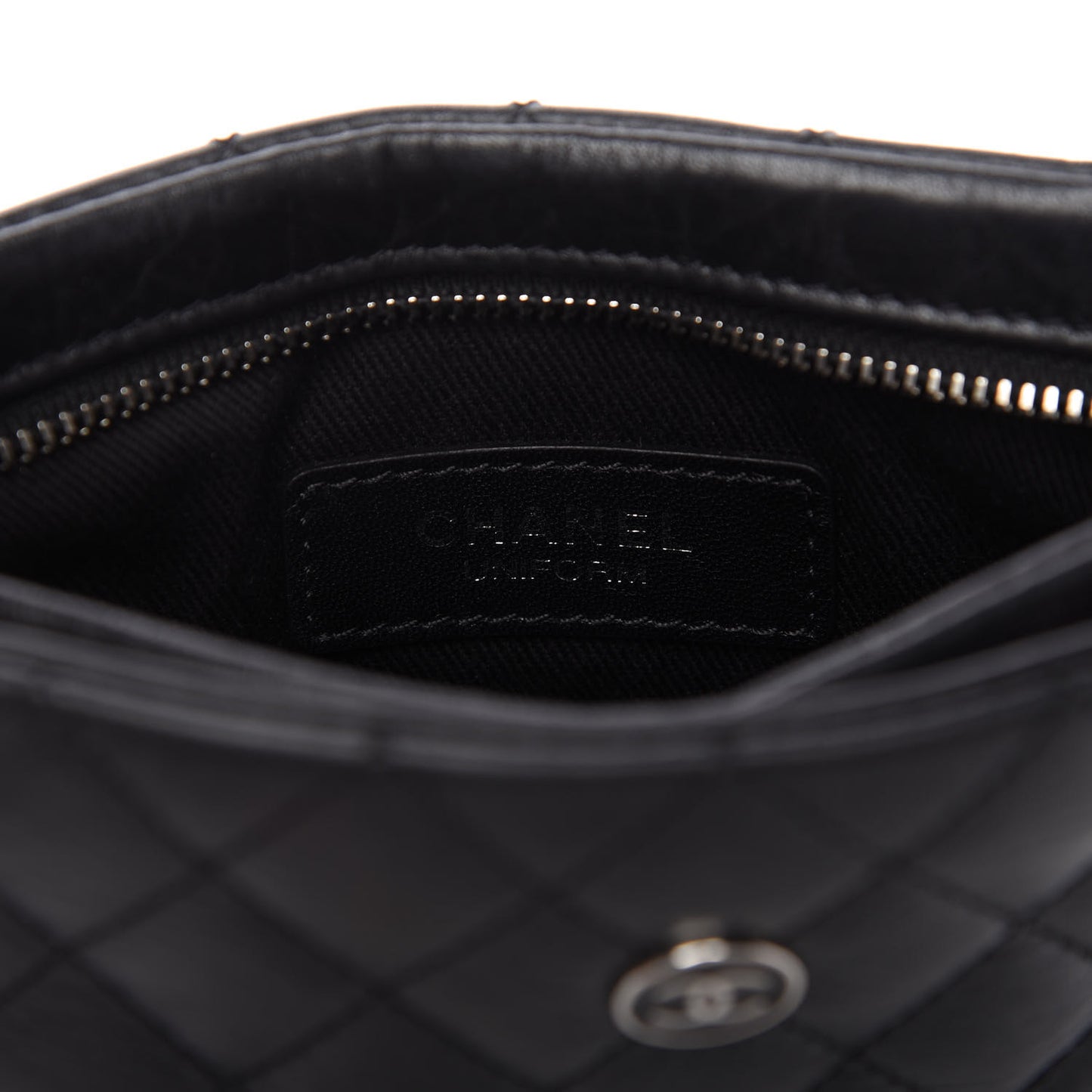 Aged Calfskin Quilted Crossbody Bag Black