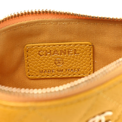 Chanel Caviar Quilted Small Cosmetic Case Yellow 6 of 7