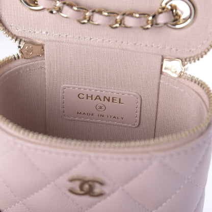 Chanel Caviar Quilted Small Vertical Coco Beauty Vanity Case With Chain Light Pink 8 of 11