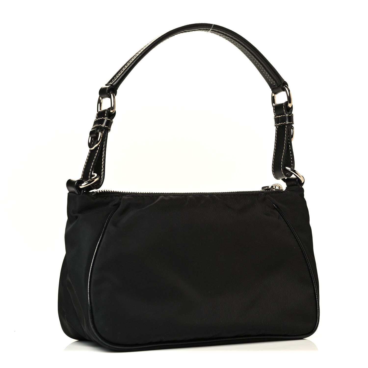 Prada Tessuto Nylon Saffiano Pochette Black 2 of 6