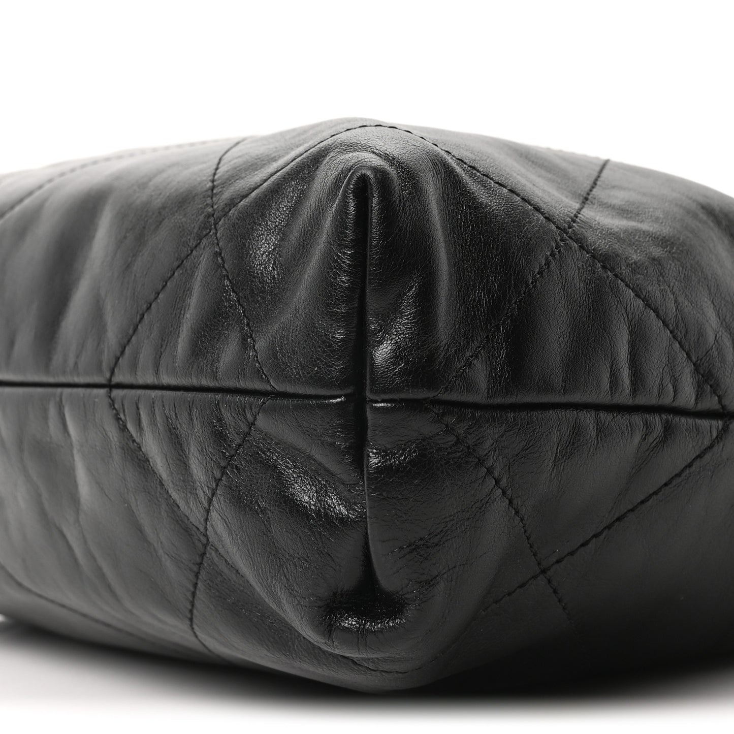 Shiny Calfskin Quilted Small Chanel 22 Black