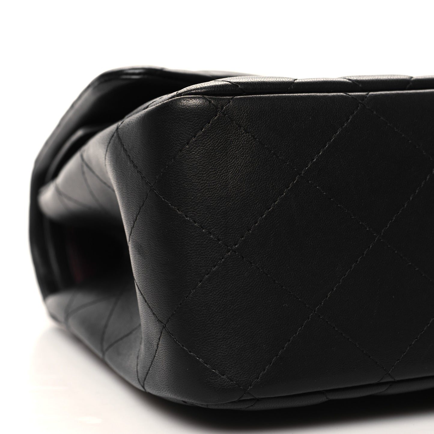 Lambskin Quilted Jumbo Double Flap Black