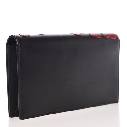 Saint Laurent Calfskin Classic Monogram Kate Heart Clutch Black Rouge 3 of 9