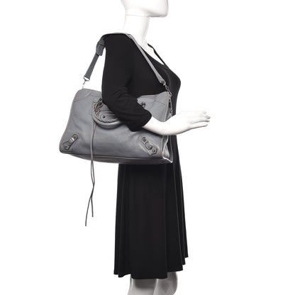 Balenciaga Chevre Silver Metallic Edge Hardware City Bleu Acier 2 of 27